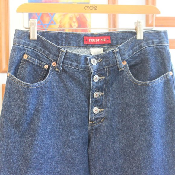 90s Y2K Embroidered Trim Flare Jeans | Sz 11 | - Picture 3 of 6